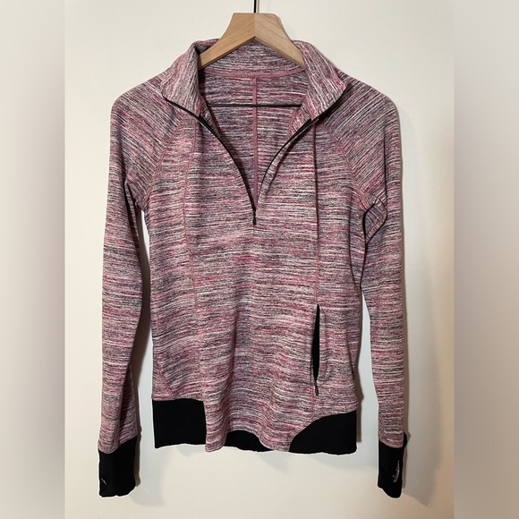 LULULEMON Runderful Zip Long Sleeve Shirt Jacket Space Dye Camo Berry Sz 8 M - Picture 6 of 11